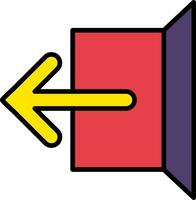 Logout Line Filled Icon vector
