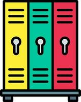 Lockers Line Filled Icon vector