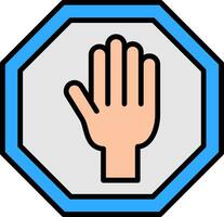 Stop Line Filled Icon vector