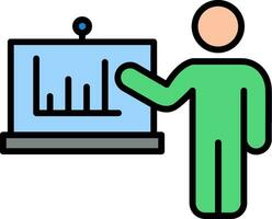 Presentation Line Filled Icon vector