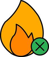 No Fire Line Filled Icon vector