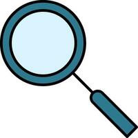 Magnifying Glass Line Filled Icon vector