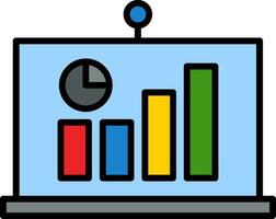 Stats Line Filled Icon vector