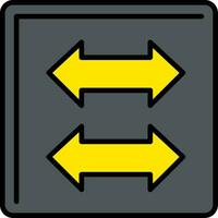 Double Arrow Line Filled Icon vector