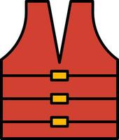 Life Jacket Line Filled Icon vector