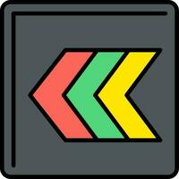 Left Chevron Line Filled Icon vector