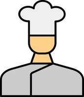 cocinero línea lleno icono vector