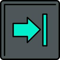 Right Arrow Line Filled Icon vector