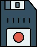 Floppy Disk Line Filled Icon vector