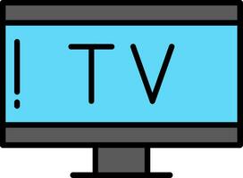 televisión línea lleno icono vector