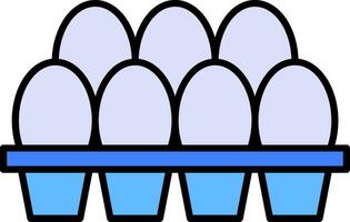 Egg Tray Line Filled Icon vector