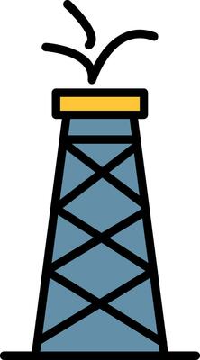Oil Tower Line Filled Icon