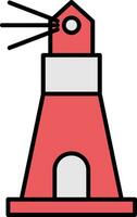 Lighthouse Line Filled Icon vector