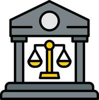 Court Line Filled Icon vector