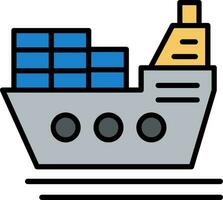 Ship Line Filled Icon vector