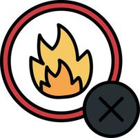 No Fire Line Filled Icon vector