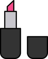 lápiz labial línea lleno icono vector