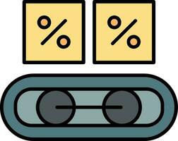 Conveyor Band Line Filled Icon vector