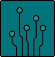 Circuit Line Filled Icon vector