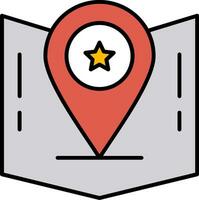 Gps Line Filled Icon vector