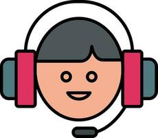 Customer Service Line Filled Icon vector