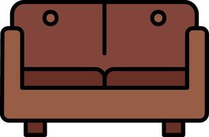 Sofa Bed Line Filled Icon vector