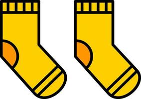 Sock Line Filled Icon vector