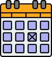 Calender Line Filled Icon vector