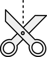 Scissor Line Filled Icon vector