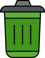 Dustbin Line Filled Icon vector