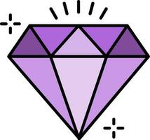 diamante línea lleno icono vector