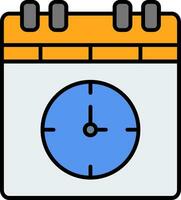 Deadline Line Filled Icon vector