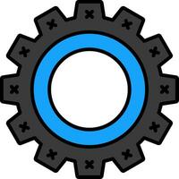 Cogwheel Line Filled Icon vector