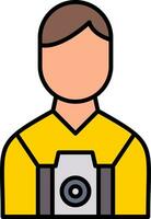 Camera Man Line Filled Icon vector