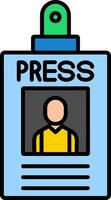 Press Pass Line Filled Icon vector