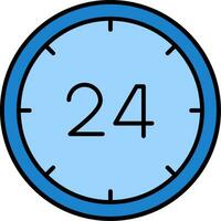 24 Hours Line Filled Icon vector