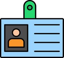 Id Card Line Filled Icon vector