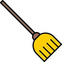 Broom Line Filled Icon vector