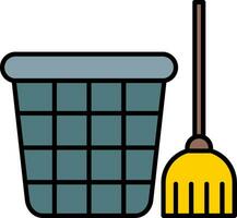 Mop Line Filled Icon vector