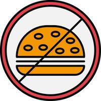 No Food Line Filled Icon vector