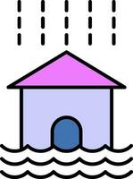 Flood Line Filled Icon vector