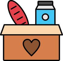Food Donation Line Filled Icon vector