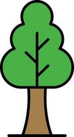 Tree Line Filled Icon vector