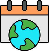 Eco calendar Line Filled Icon vector