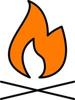 Fire Line Filled Icon vector