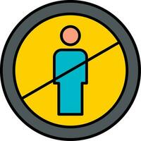 No Entry Line Filled Icon vector