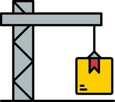 Crane Line Filled Icon vector