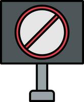 prohibido firmar línea lleno icono vector