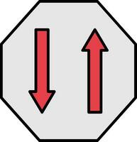 Two Way Line Filled Icon vector