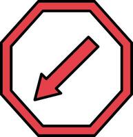 Keep Left Line Filled Icon vector